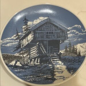 Porsgrund of Norway blue, white and gray plate.